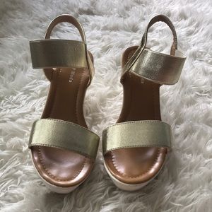 Gold Metallic Wedges